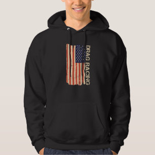 Drag Racing American Flag Drag Racing Lover Premi Hoodie