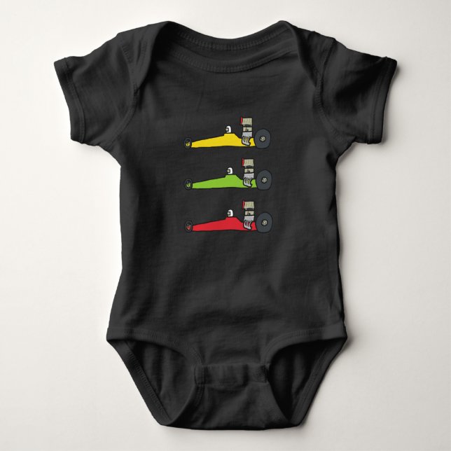 Drag Racing Baby Bodysuit (Front)