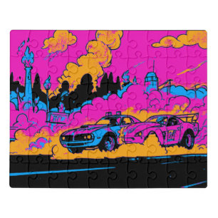 Drag-Racing Burn-Out - Drag-racing Cars Jigsaw Puzzle