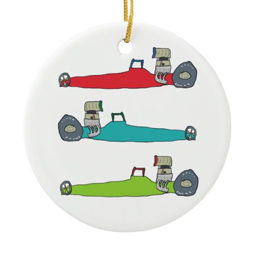 Drag Racing Ceramic Ornament