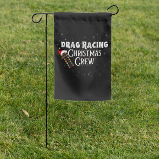 Drag Racing Christmas Crew Funny Christmas Tree Garden Flag