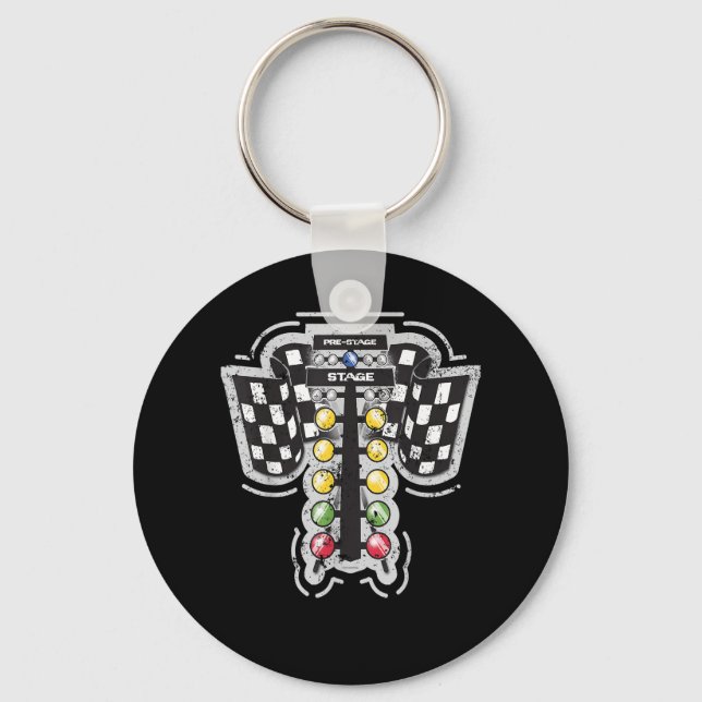 Drag Racing Christmas Tree Lights Drag Racing T Sh Keychain (Front)