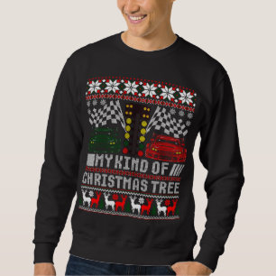 Drag Racing Christmas Tree Race Car Ugly Sweater