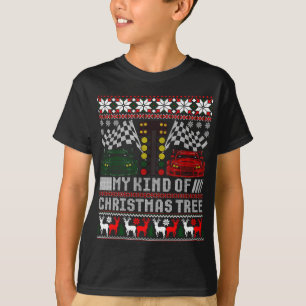 Drag Racing Christmas Tree Race Car Ugly Sweater