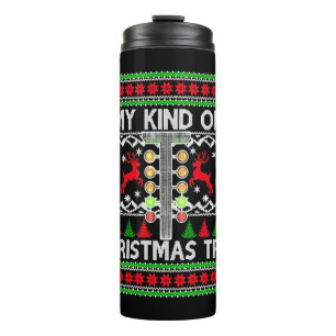 Drag Racing Christmas Tree Ugly Xmas Sweater Thermal Tumbler