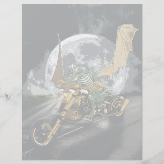Drag-racing Dragon and Moon Fantasy Artwork (Front)