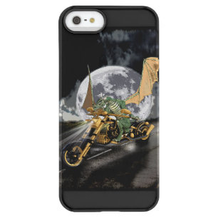 Drag-racing Dragon and Moon Fantasy Artwork Permafrost iPhone SE/5/5s Case