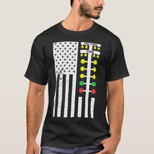 Drag Racing Flag American Drag Racer Drag Strip Tr T_Shirt