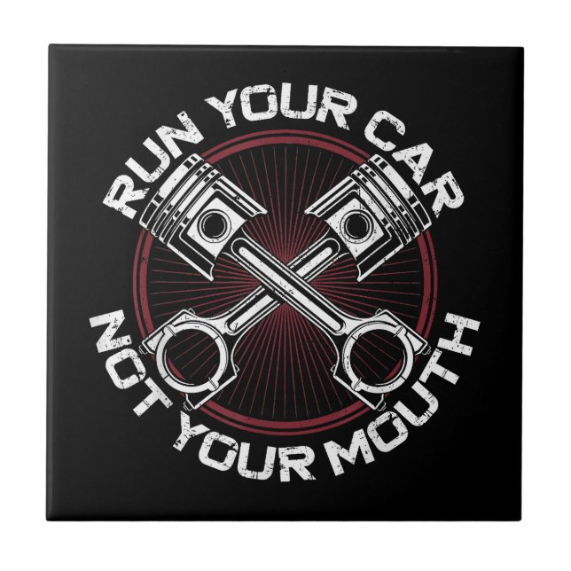 Drag Racing Race Car Vintage Run Your Car Not Your Ceramic Tile (Front)