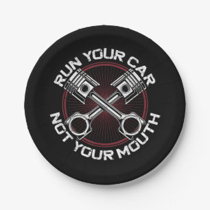 Drag Racing Race Car Vintage Run Your Car Not Your Paper Plates