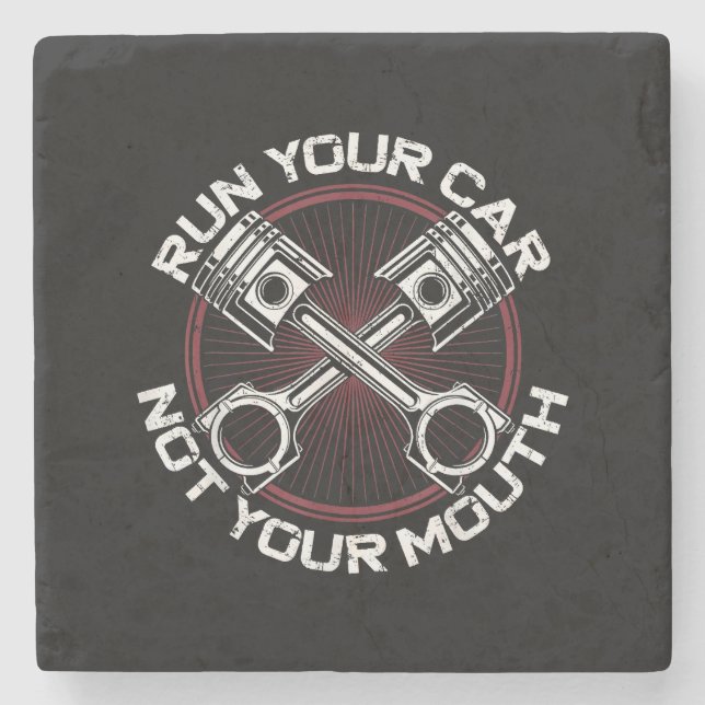 Drag Racing Race Car Vintage Run Your Car Not Your Stone Coaster (Front)