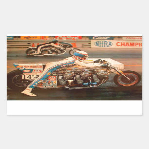 DRAG RACING. RECTANGULAR STICKER