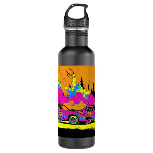 Drag_Racing Smoke_Out _ Drag_racing Cars Stainless Steel Water Bottle
