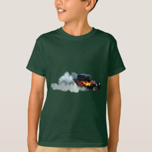 Drag-Racing Smoking Flaming Vintage Car T-Shirt
