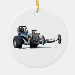 Drag Racing & Vintage Dragsters Ceramic Ornament