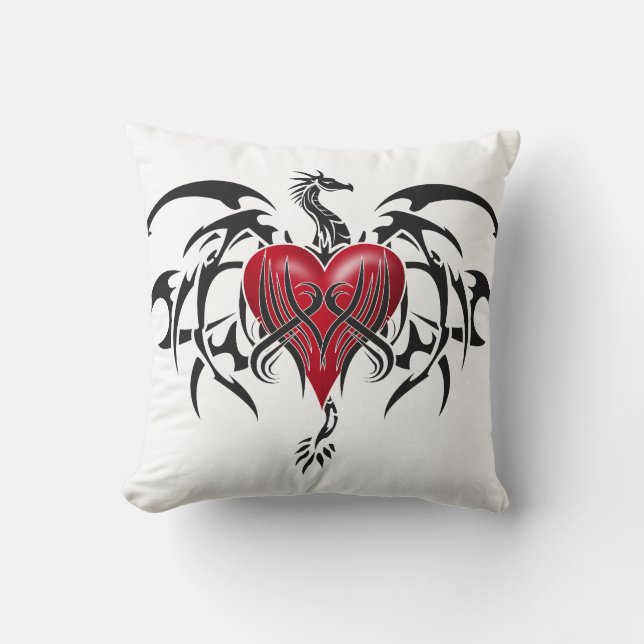 Dragão Tribal Throw Pillow (Front)