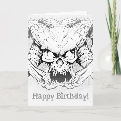 Dragenoth Demon Skull Lord Birthday Card