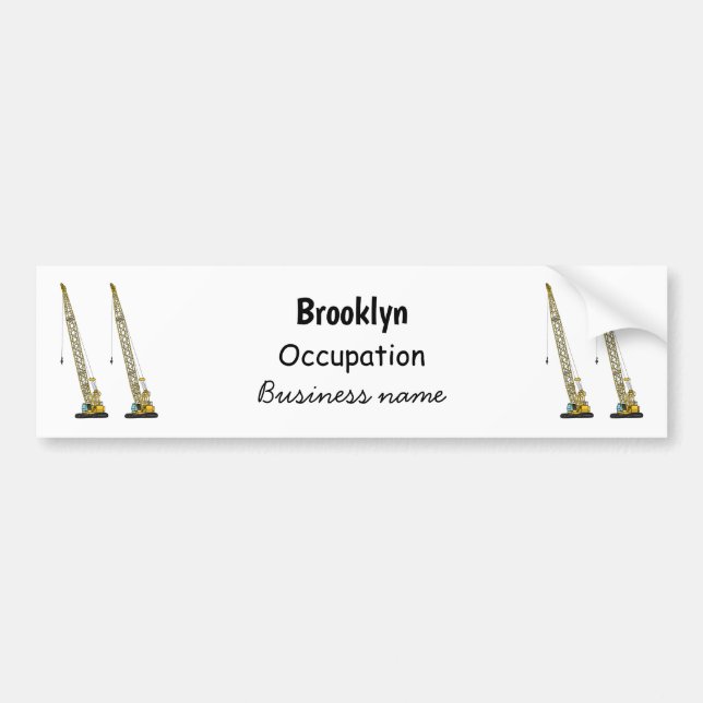 Dragline excavator cartoon illustration bumper sticker (Front)