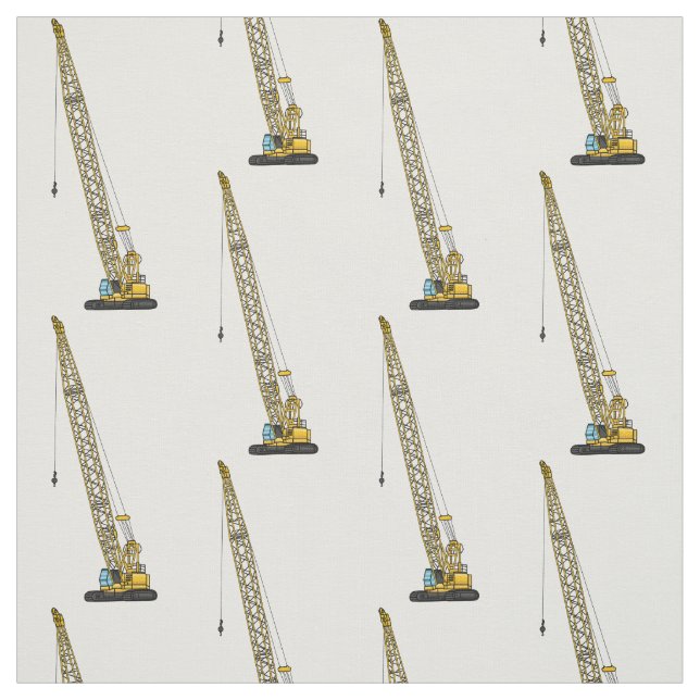 Dragline excavator cartoon illustration fabric (Swatch)