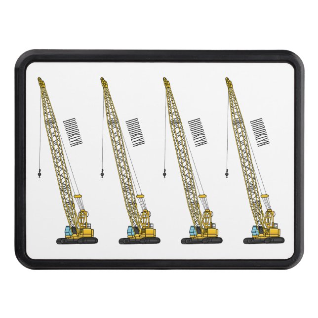 Dragline excavator cartoon illustration hitch cover (Front)