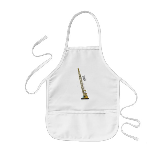 Dragline excavator cartoon illustration kids' apron (Front)