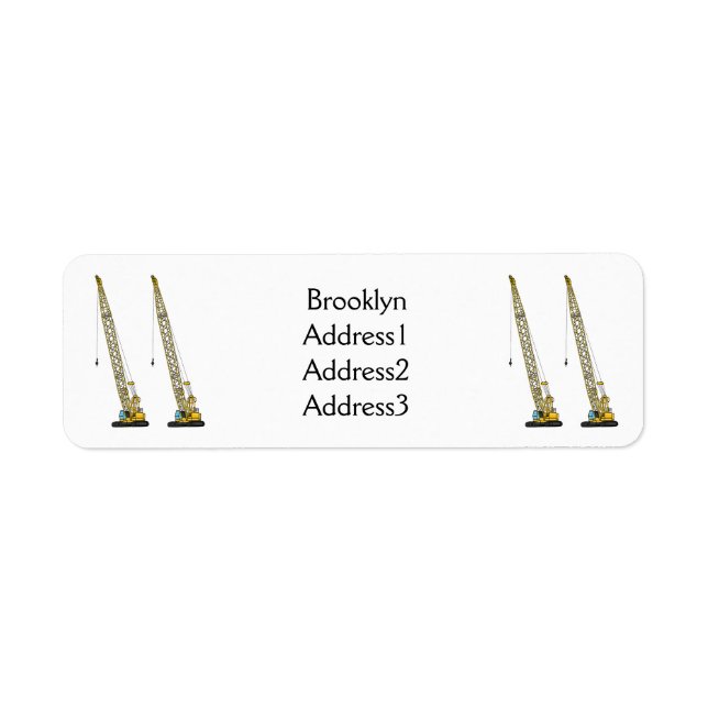 Dragline excavator cartoon illustration label (Front)