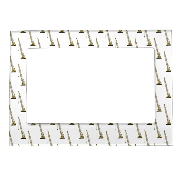 Dragline excavator cartoon illustration magnetic frame (Front)