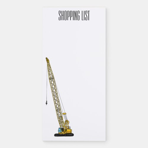 Dragline excavator cartoon illustration magnetic notepad