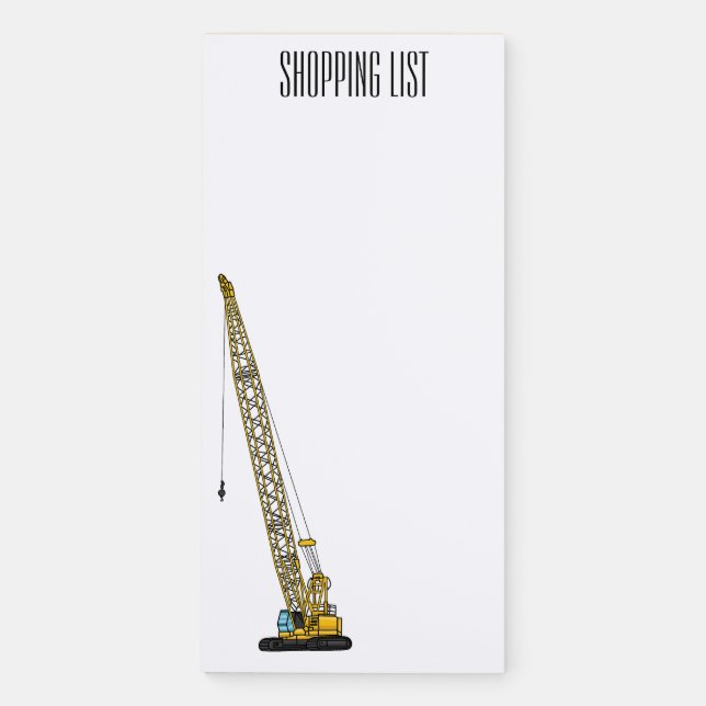 Dragline excavator cartoon illustration magnetic notepad (Front)