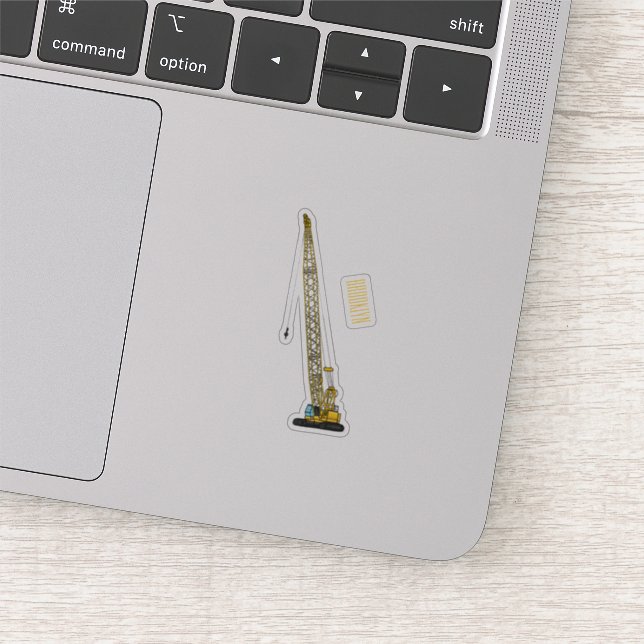 Dragline excavator cartoon illustration sticker (Detail)