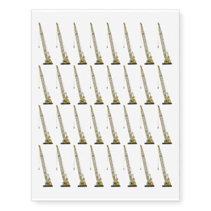 Dragline excavator cartoon illustration temporary tattoos