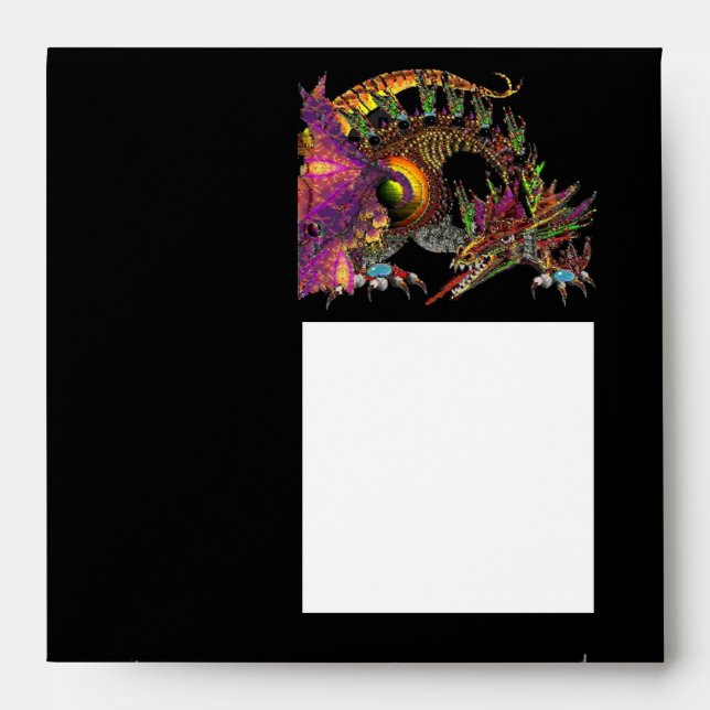 DRAGO ,black white  blue pink violet Envelope (Front)