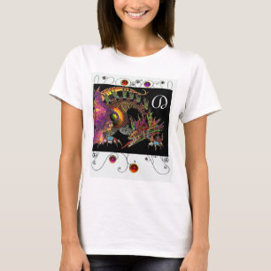 DRAGO /FANTASY DRAGON,GOLD PURPLE BLACK MONOGRAM T-Shirt