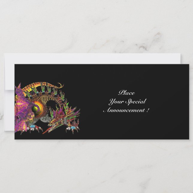 DRAGO / FANTASY DRAGON IN GOLD PINK PURPLE BLACK ANNOUNCEMENT (Front)