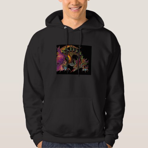 DRAGO  FANTASY DRAGON IN GOLD PURPLE AND BLACK HOODIE