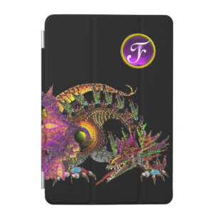 DRAGO,FANTASY DRAGON,PURPLE GEMSTONE MONOGRAM iPad MINI COVER