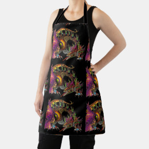 DRAGO / FANTASY GOLD DRAGON IN PURPLE AND BLACK AD APRON