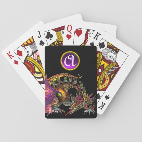 DRAGO  FANTASY GOLD DRAGON IN PURPLE AND BLACK  PLAYING CARDS