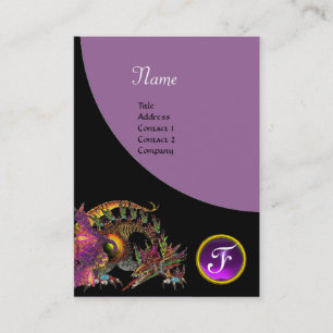 DRAGO GEM STONE MONOGRAM black purple violet Business Card