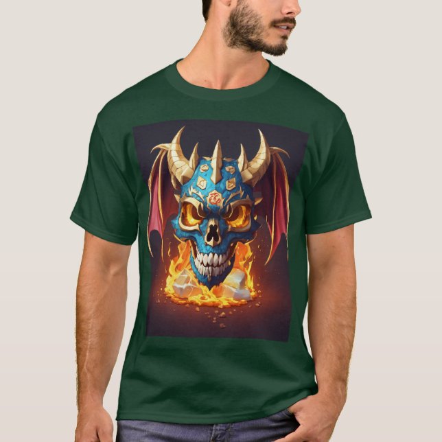 drago mascot skull style design 100% cotton T-Shirt (Front)