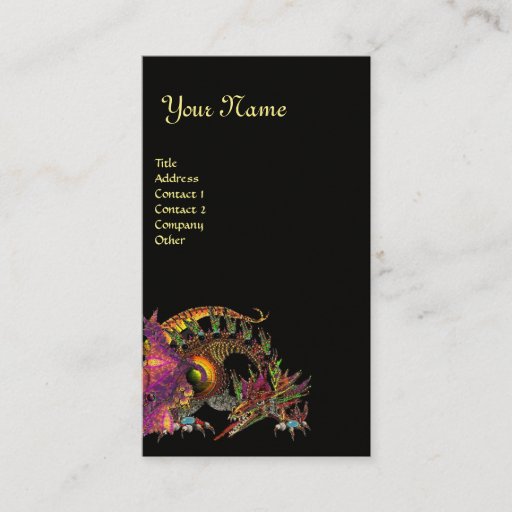 Customizable DRAGO Monogram ,black purple Business Card