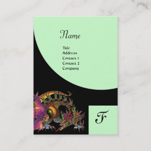 DRAGO, Monogram black purple white violet green Business Card