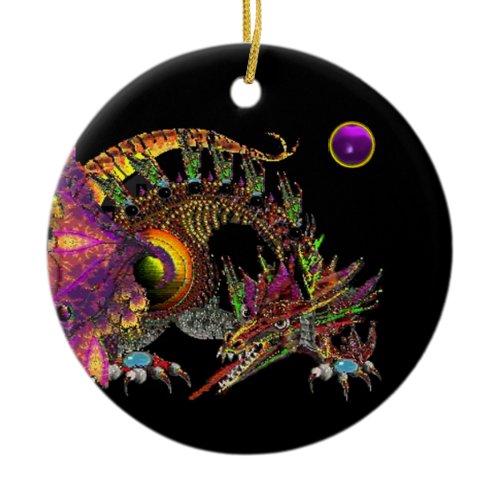 DRAGO Purple Amethyst Monogram Ceramic Ornament