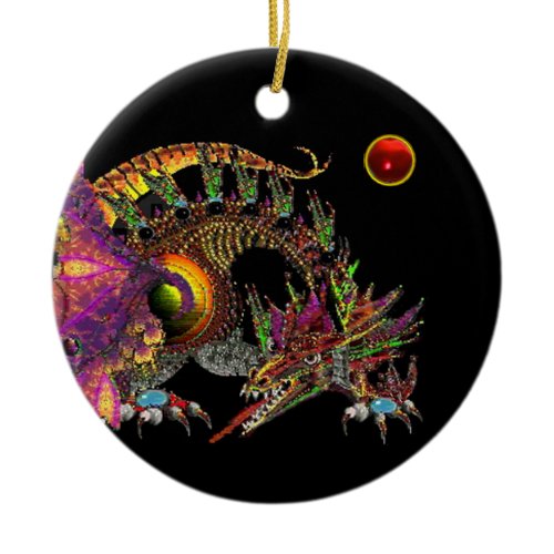 DRAGO Red Ruby Monogram Ceramic Ornament