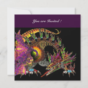 DRAGO violet purple black Invitation