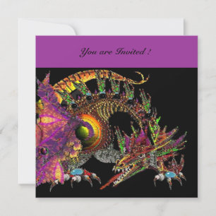 DRAGO violet purple black Invitation