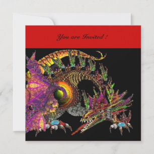 DRAGO violet purple black red Invitation