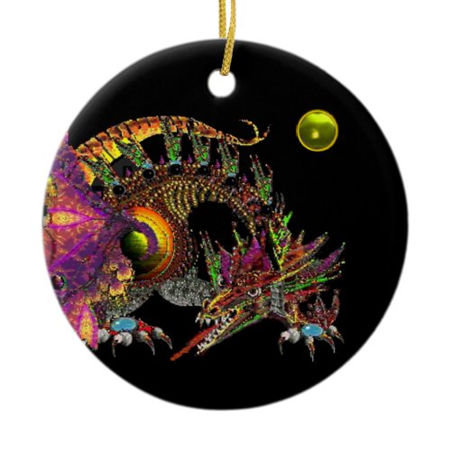 DRAGO Yellow Topaz Monogram Ceramic Ornament