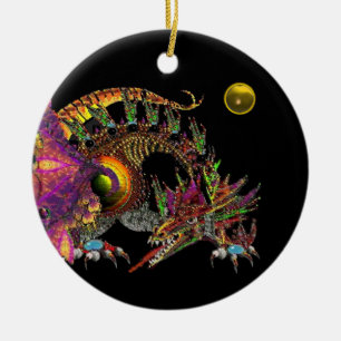 DRAGO Yellow Topaz Monogram Ceramic Ornament