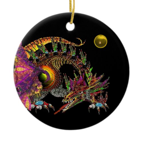 DRAGO Yellow Topaz Monogram Ceramic Ornament